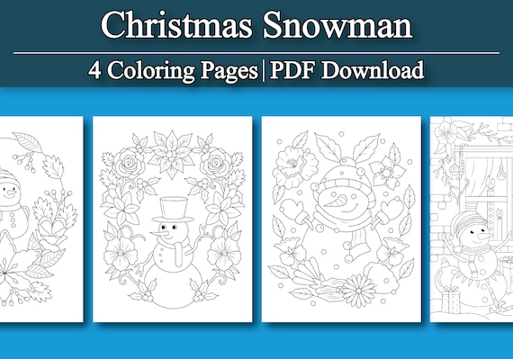 Malbuch fãr erwachsene und kinder ausmalbilder schneemann digitale malvorlagen printable pdf download