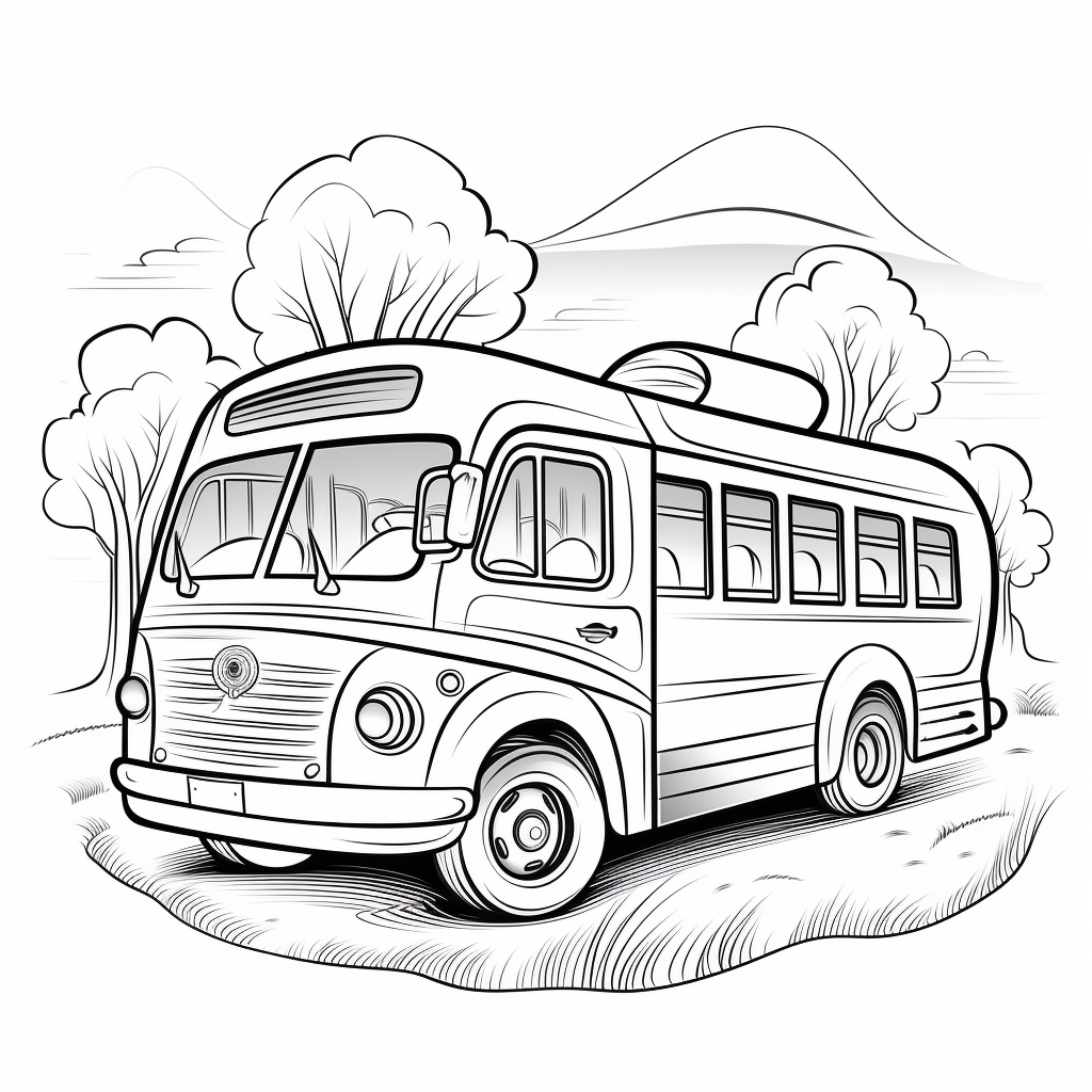 Bus coloring pages