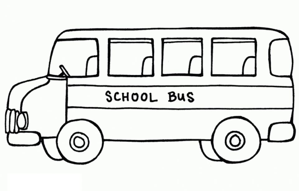 Print school bus coloring page