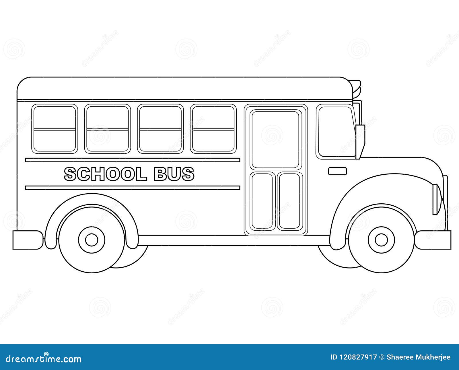 Vector illustration school bus coloring page stock vector