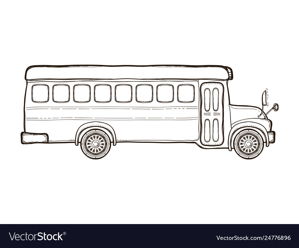 Yellow school bus coloring book royalty free vector image