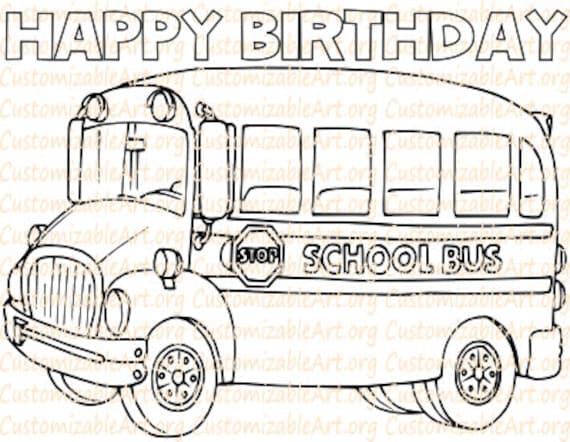 School bus party favor schoolbus birthday party printables party supplies coloring page colouring sheet party theme ideas digital download