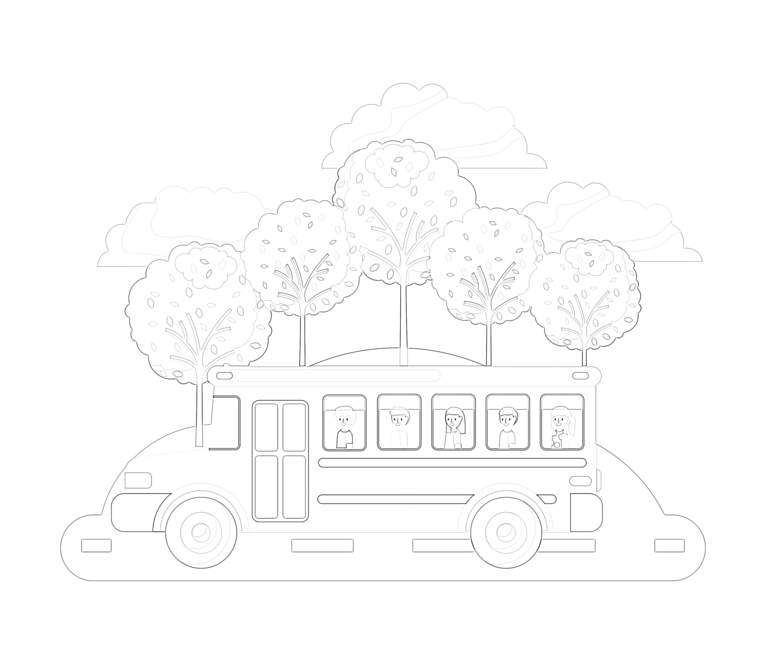 Printable yellow school bus coloring page