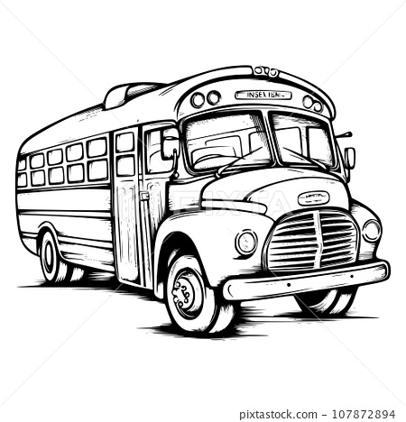 School bus coloring page for kids