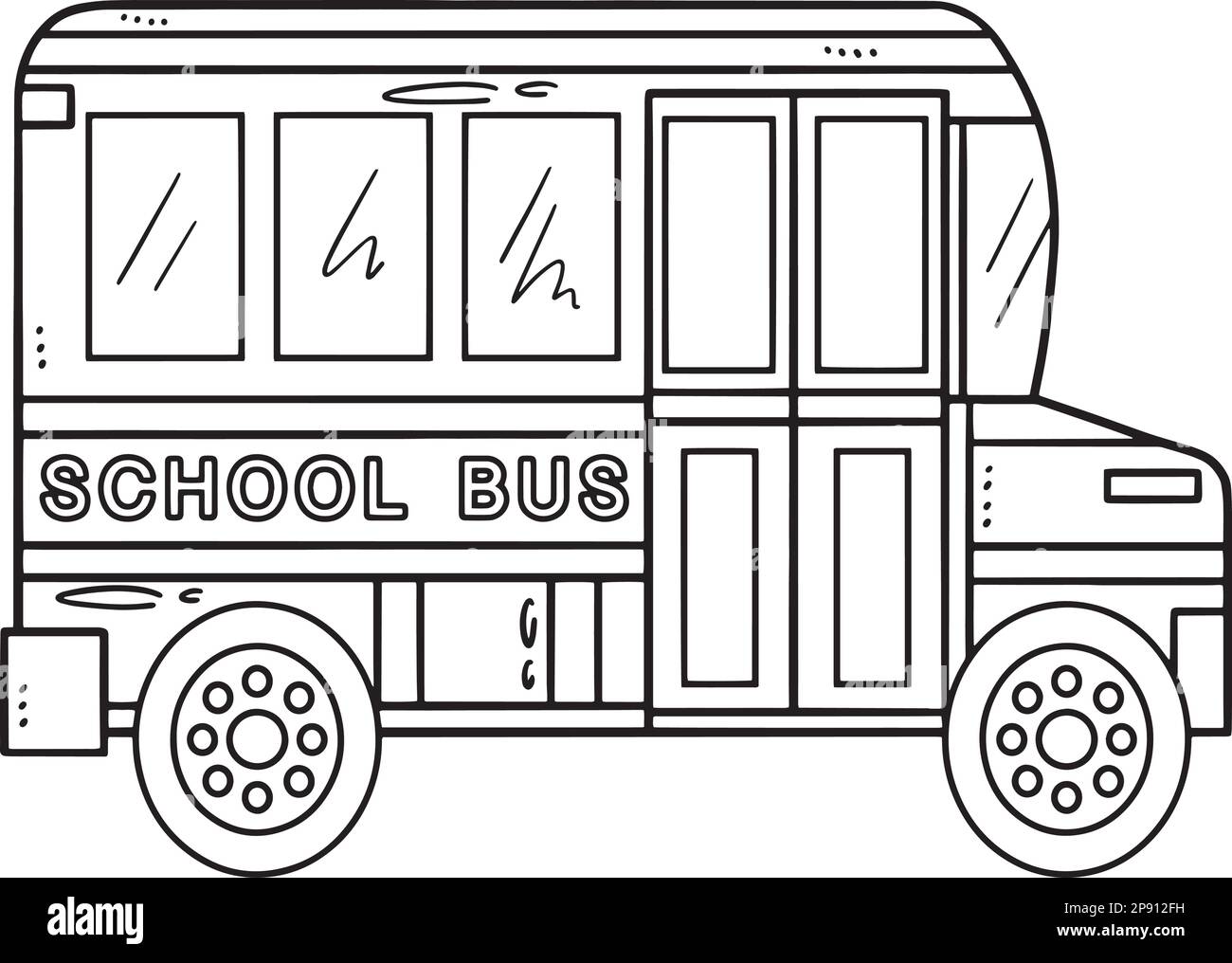 School bus isolated coloring page for kids stock vector image art