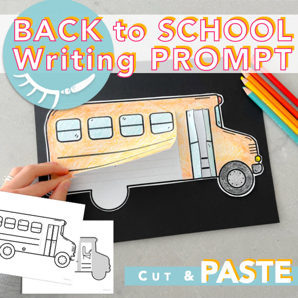 Paper school bus craft back to school craft school bus coloring page â draw calm