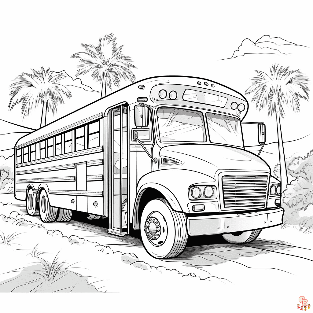 Printable school bus coloring pages free for kids and adults