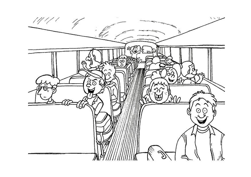 Coloring page school bus