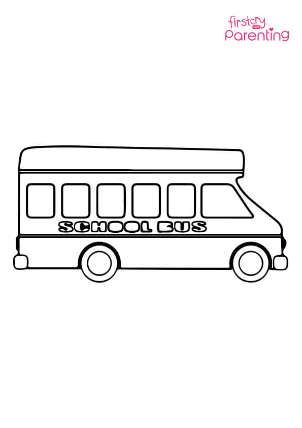 School bus coloring page for kids