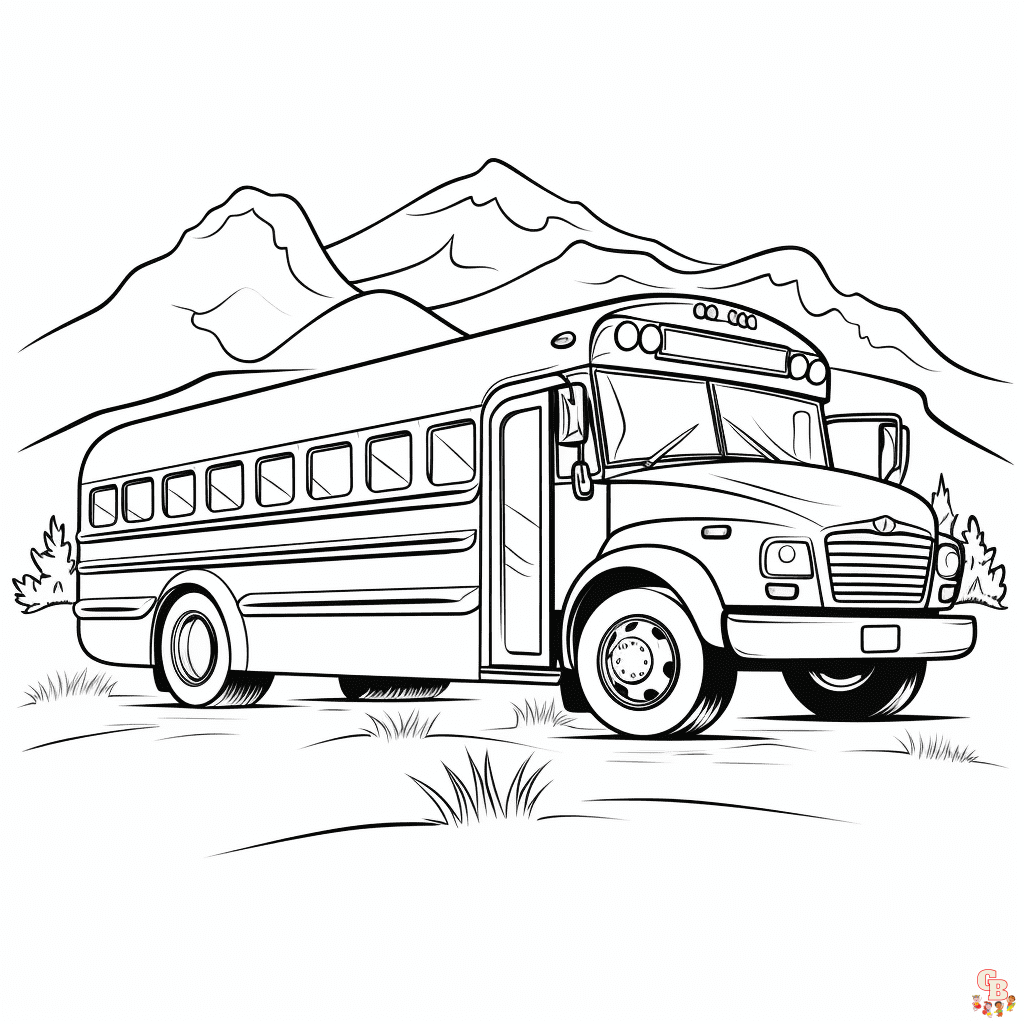 Printable school bus coloring pages free for kids and adults