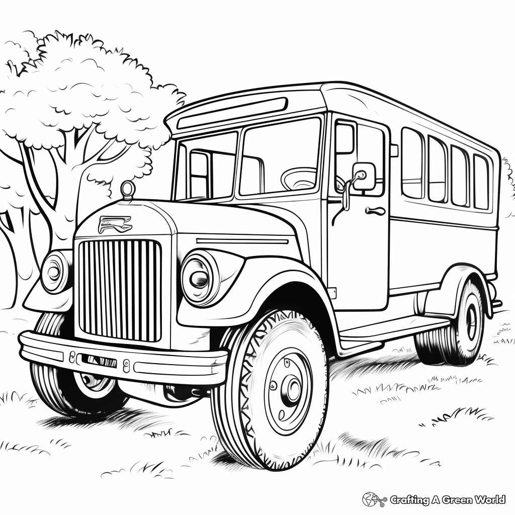 Bus coloring pages