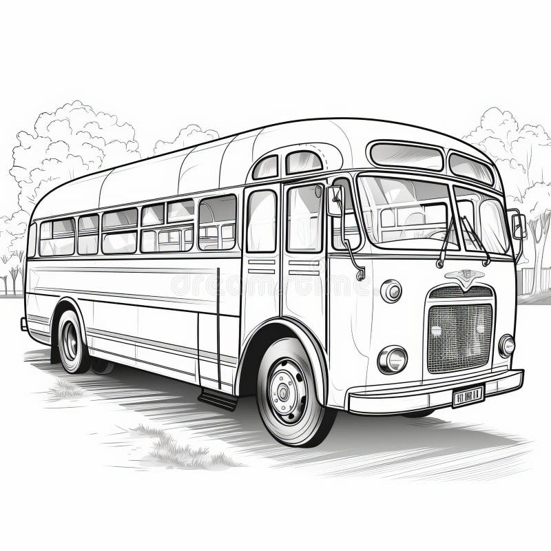 School bus coloring stock illustrations â school bus coloring stock illustrations vectors clipart