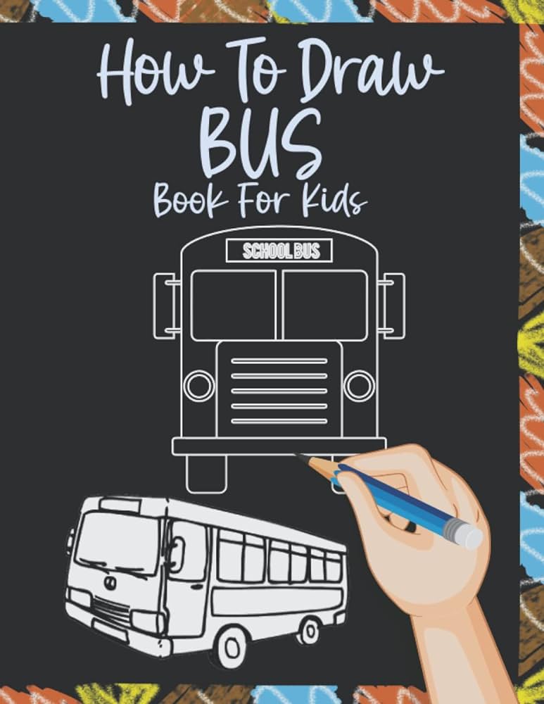 How to draw bus book for kids copy and color pages for kids ages