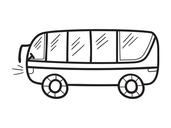 Thousand cartoon bus outline royalty