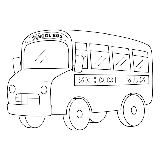 Premium vector th day of school bus isolated coloring page