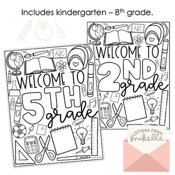 Back to school coloring pages by letters from mikelle tpt