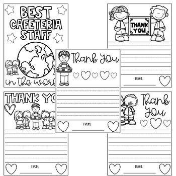 Cafeteria appreciation thank you coloring pages writing