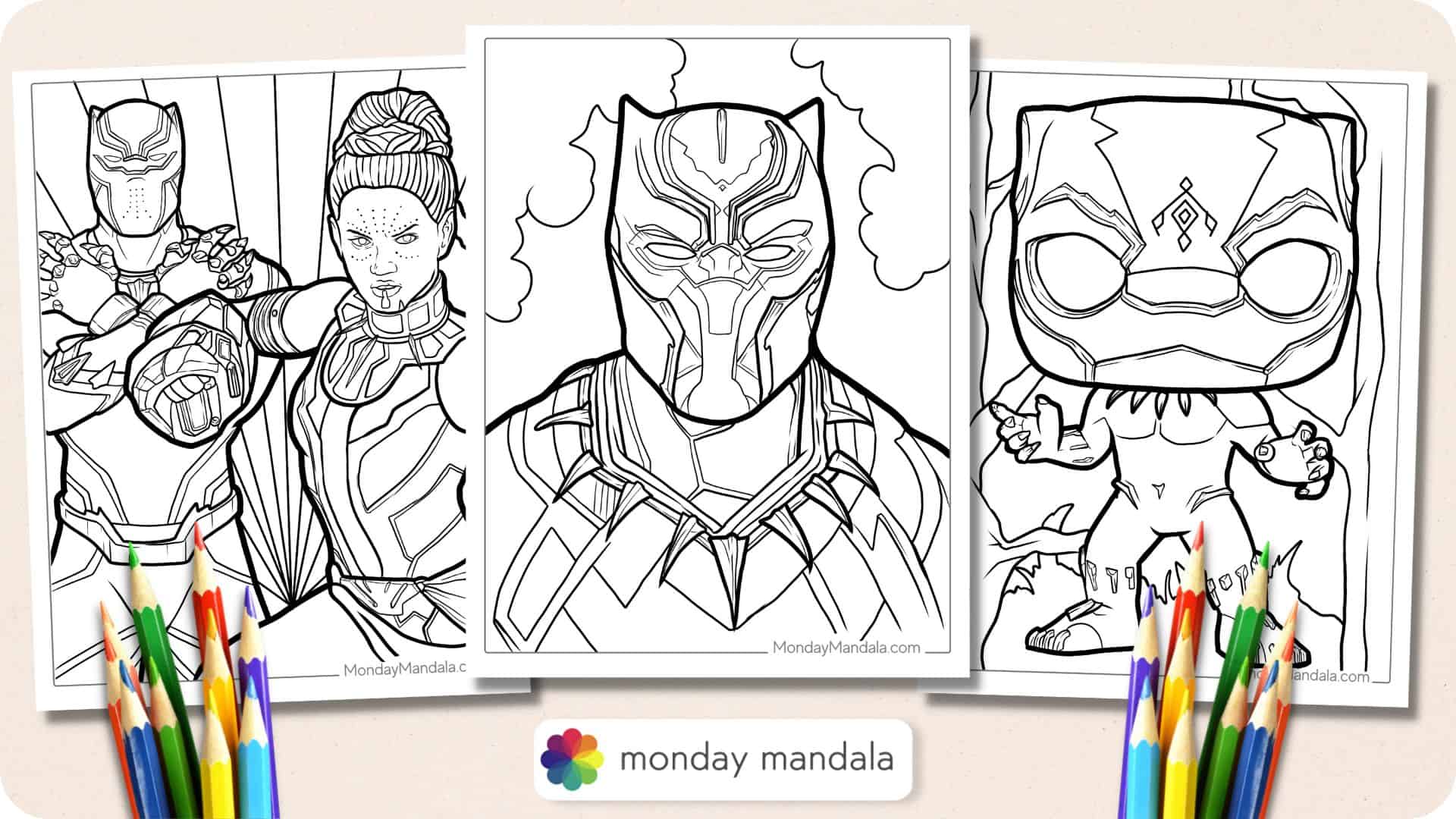 Black panther coloring pages free pdf printables