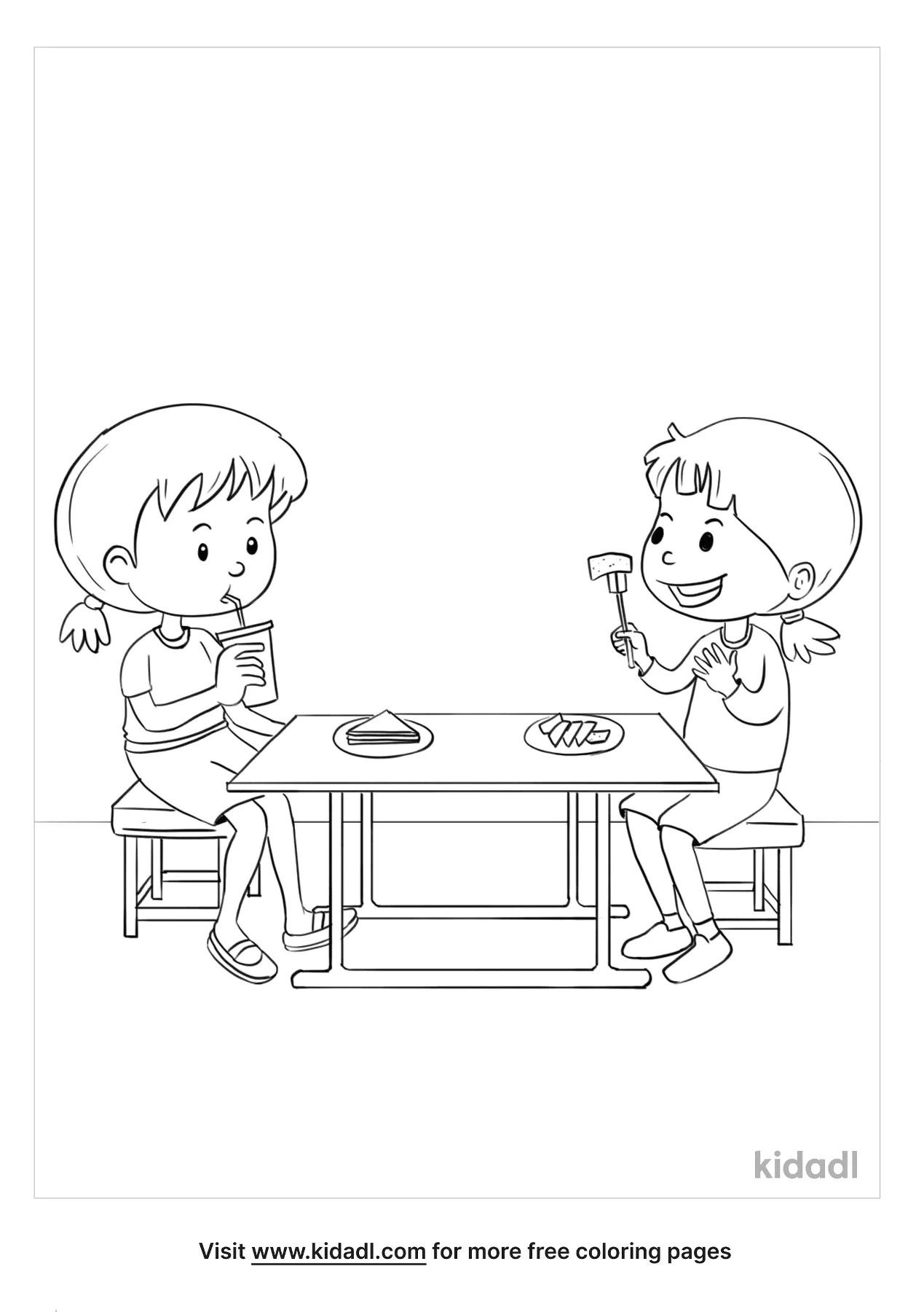 Free kids school lunch coloring page coloring page printables