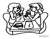 School lunch and cafeteria coloring pages