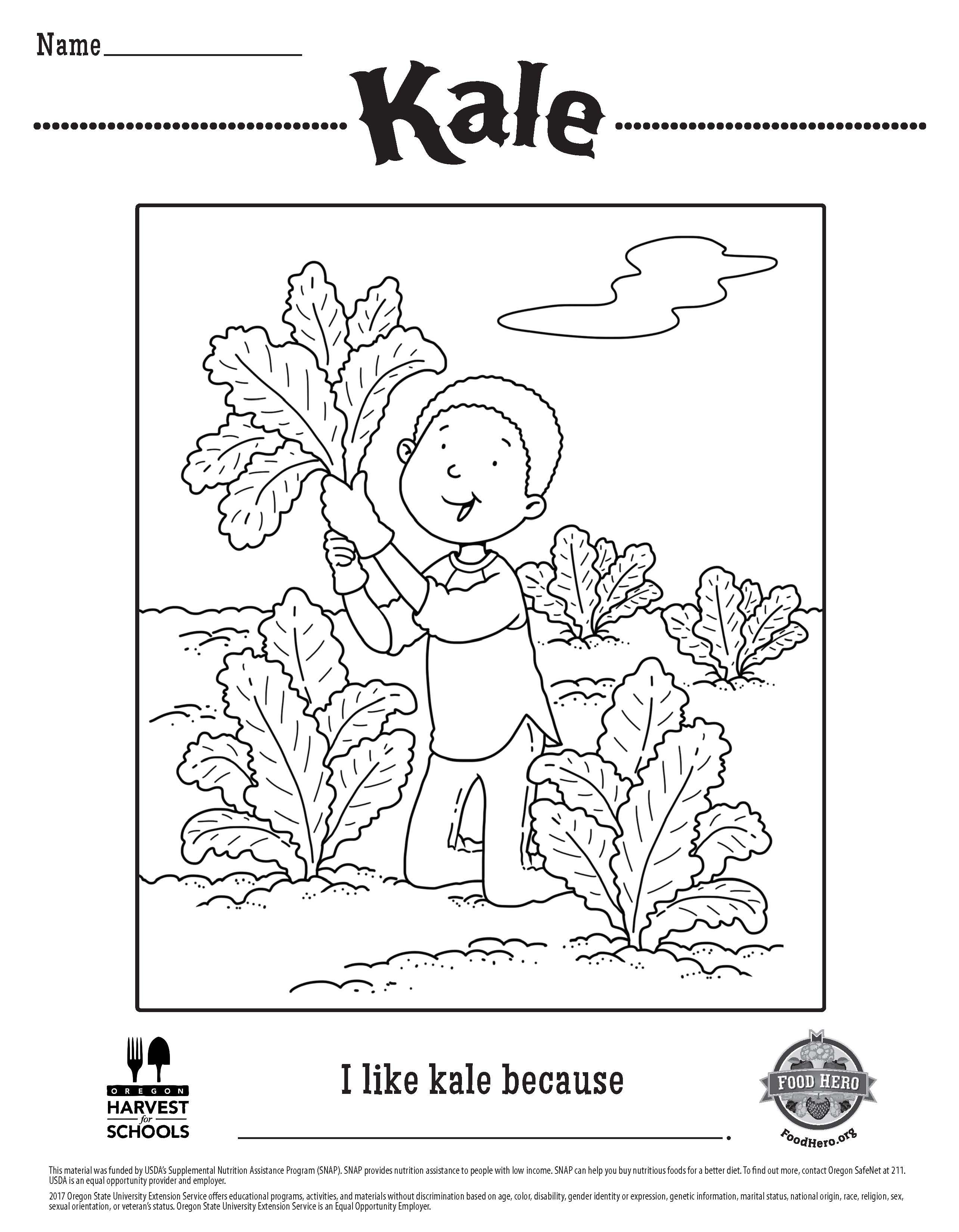 Food hero free printable ildrens coloring sheet kale coloringpage ideias para a sala de aula colorir expressão plãstica