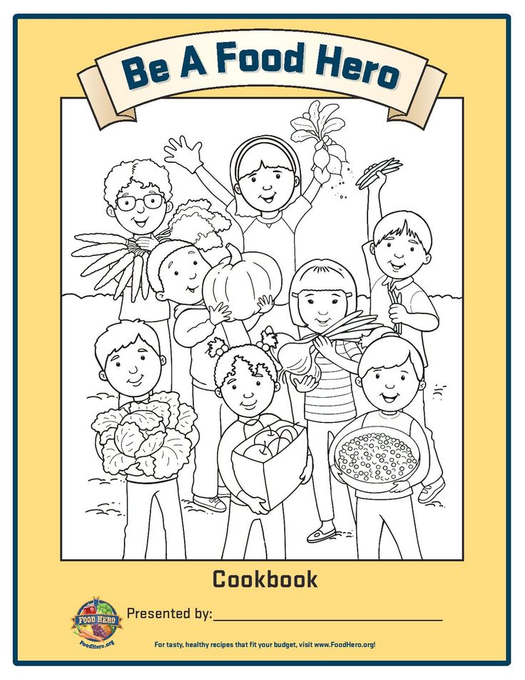 Create your own cookbook cover coloring page