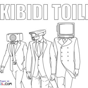 Skibidi toilet coloring pages printable for free download