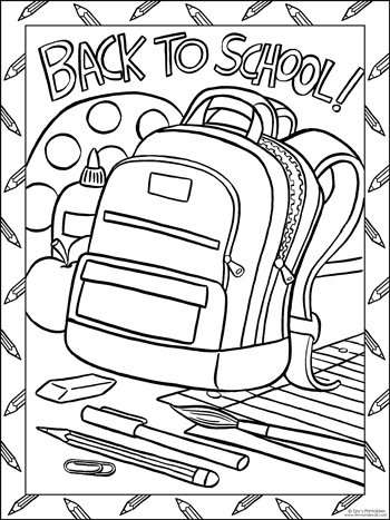 Back to school coloring pages â tims printables