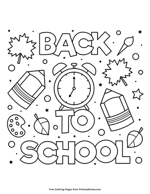 Back to school coloring page â free printable pdf from