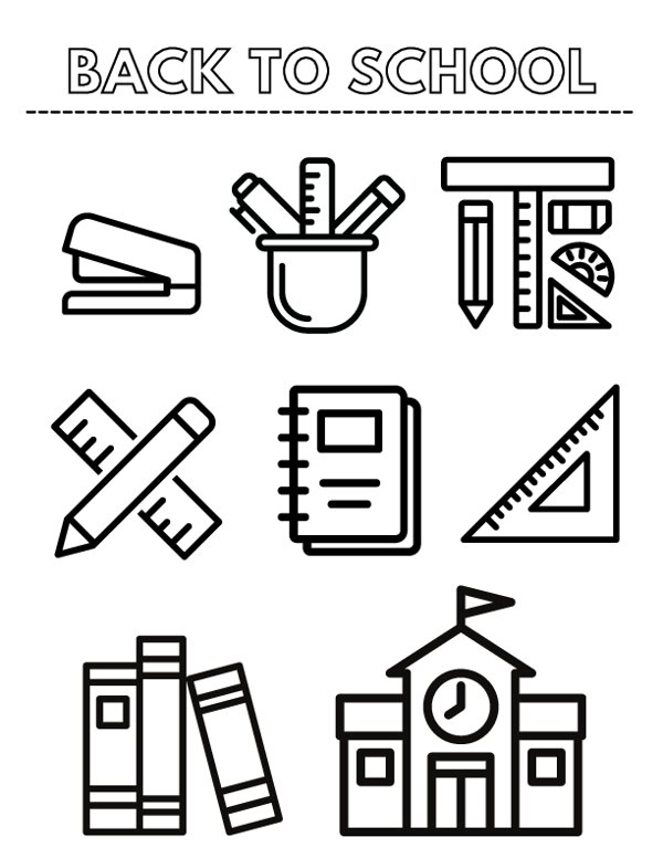 Free printable back to school coloring pages