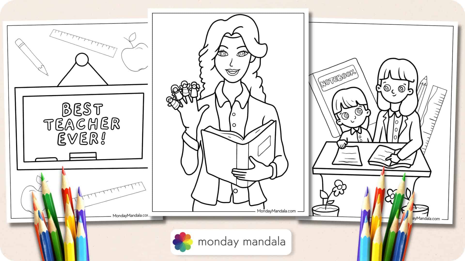 Teacher coloring pages free pdf printables
