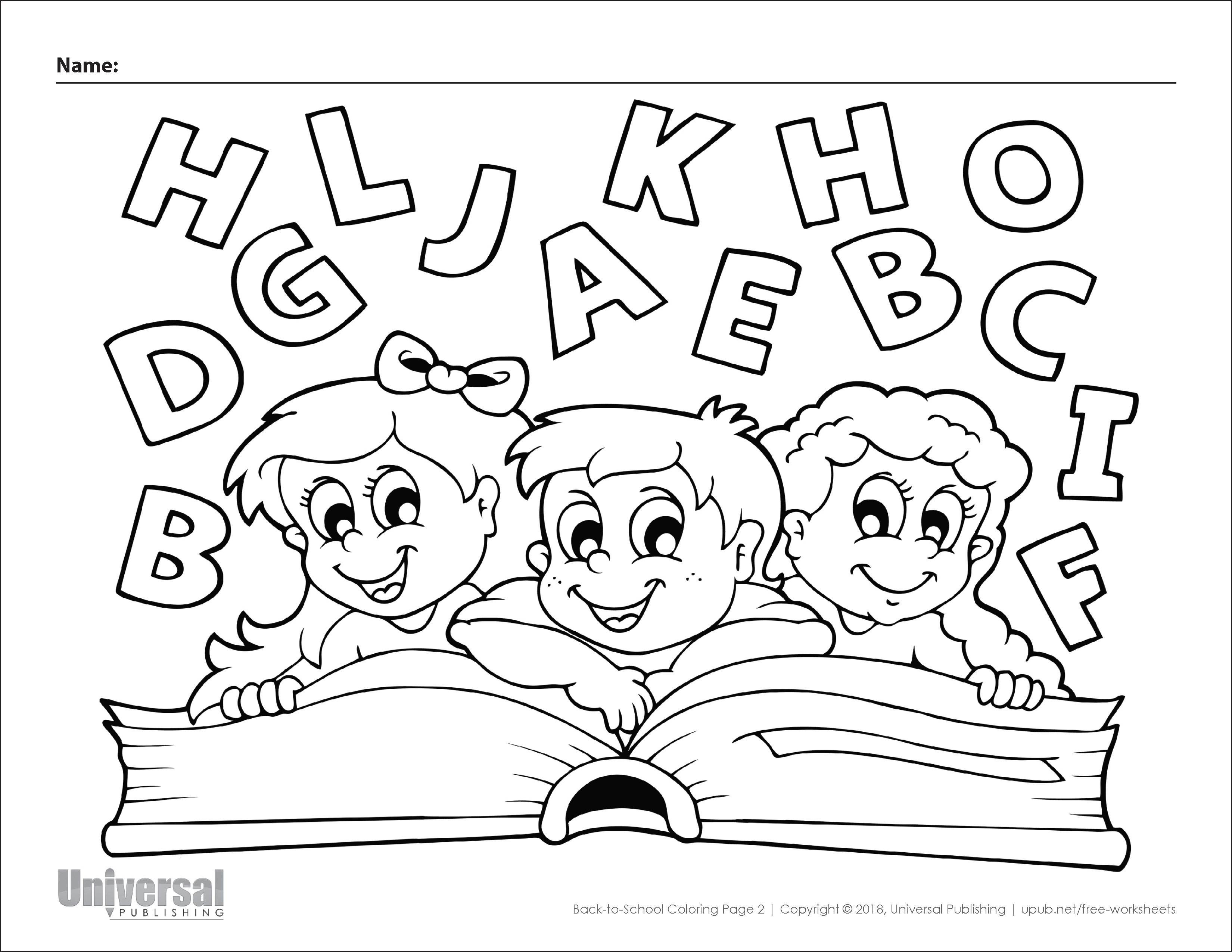 Back to school coloring pages free printables