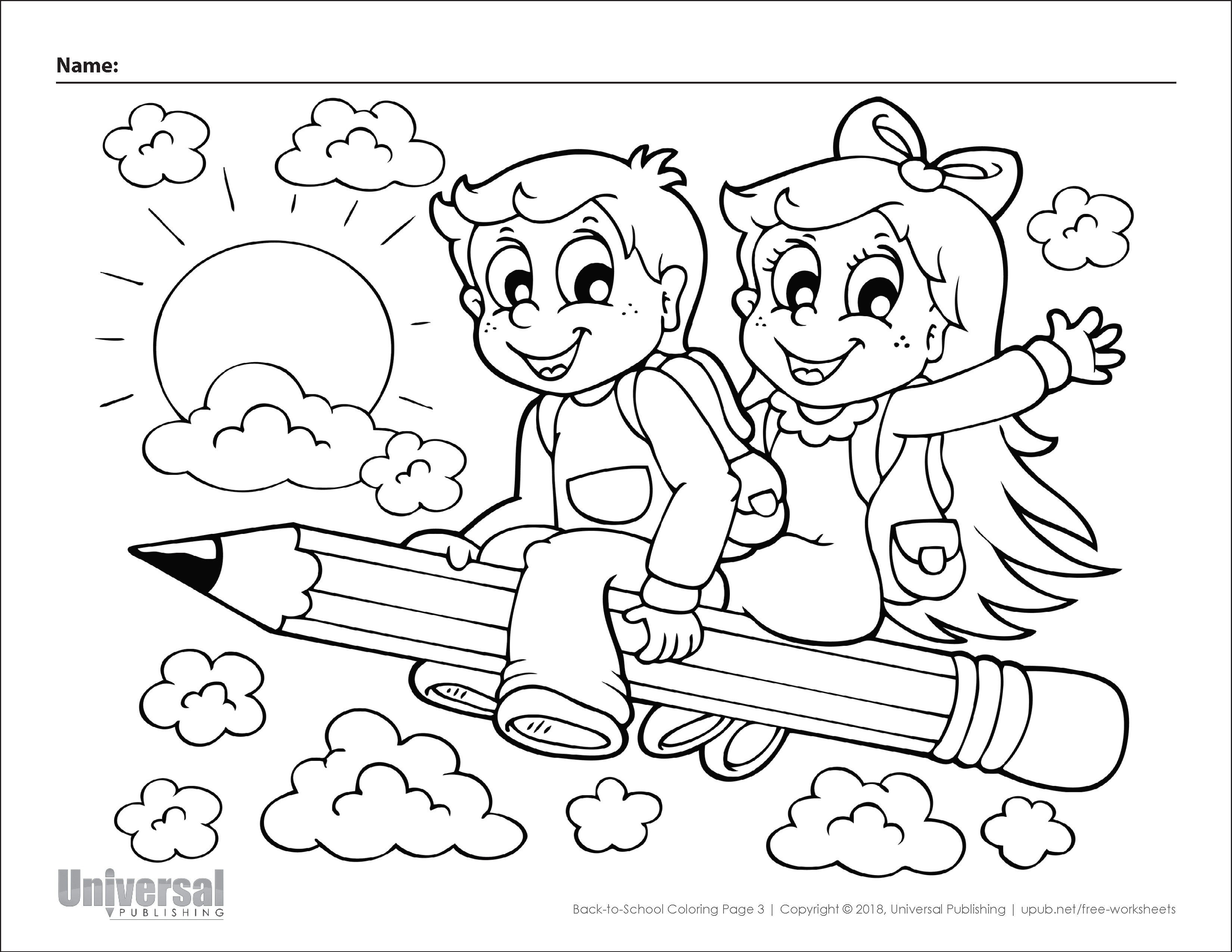 Back to school coloring pages free printables