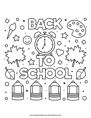 Back to school coloring page â free printable pdf from