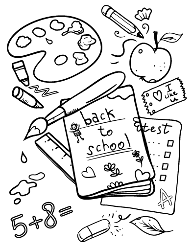 Free back to school coloring page