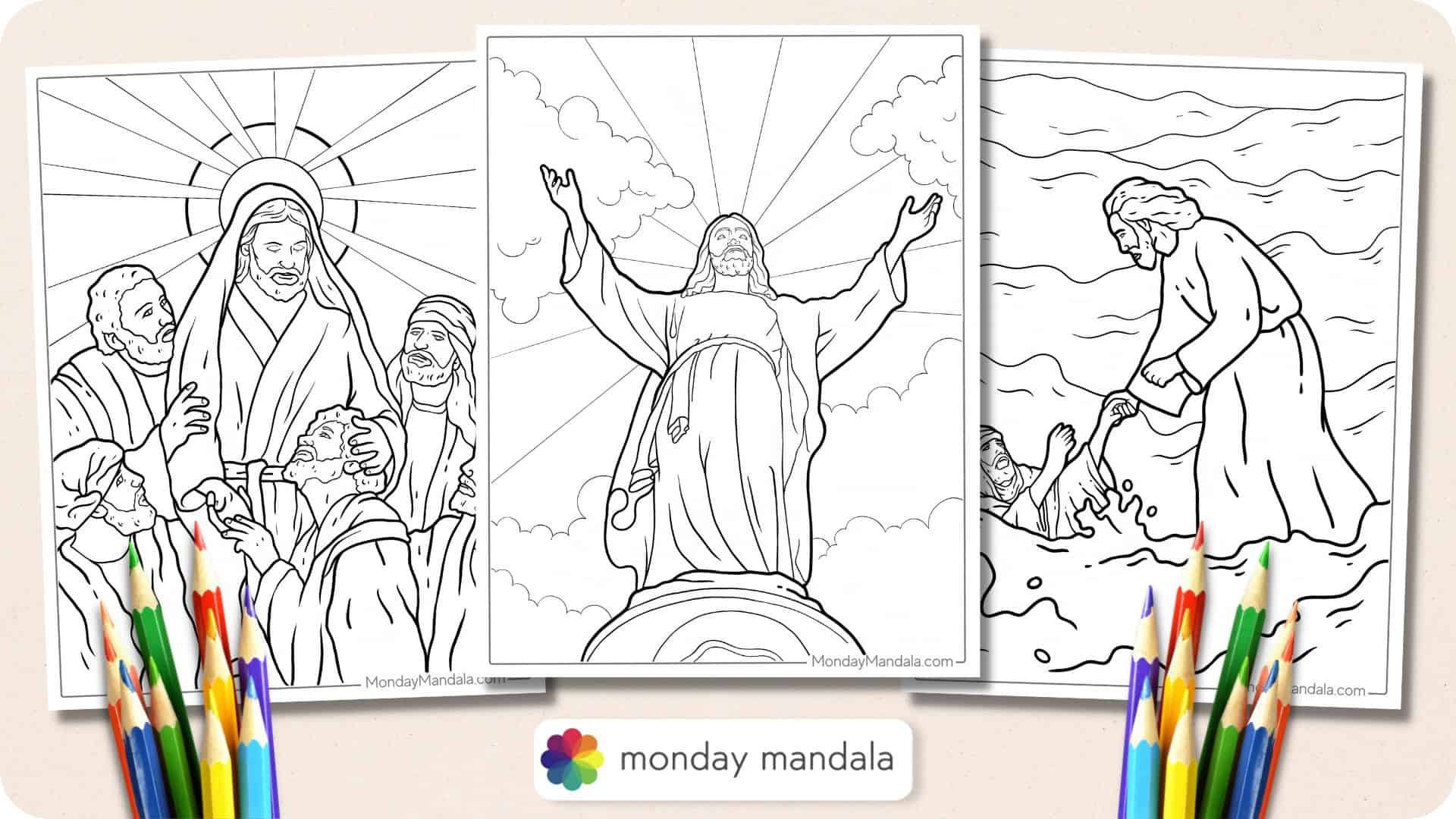 Jesus coloring pages free pdf printables