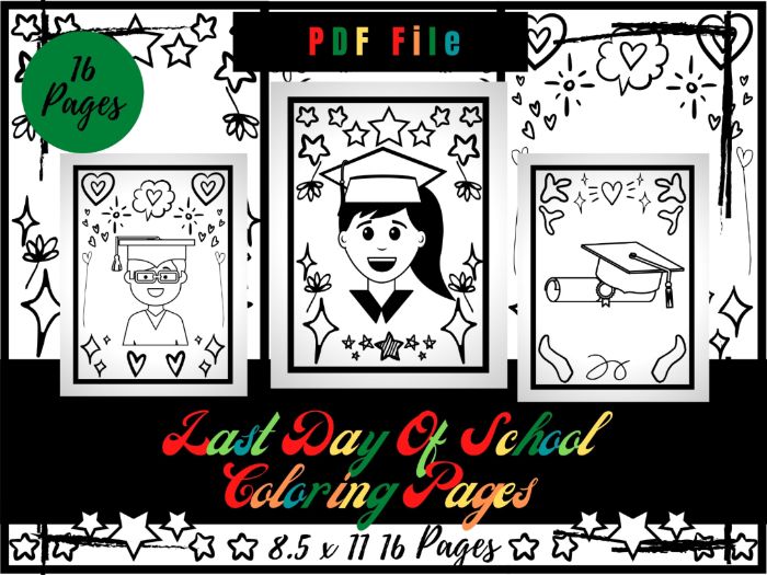Last day of school colouring pages for kids graduation colouring sheets pdf teaching resources