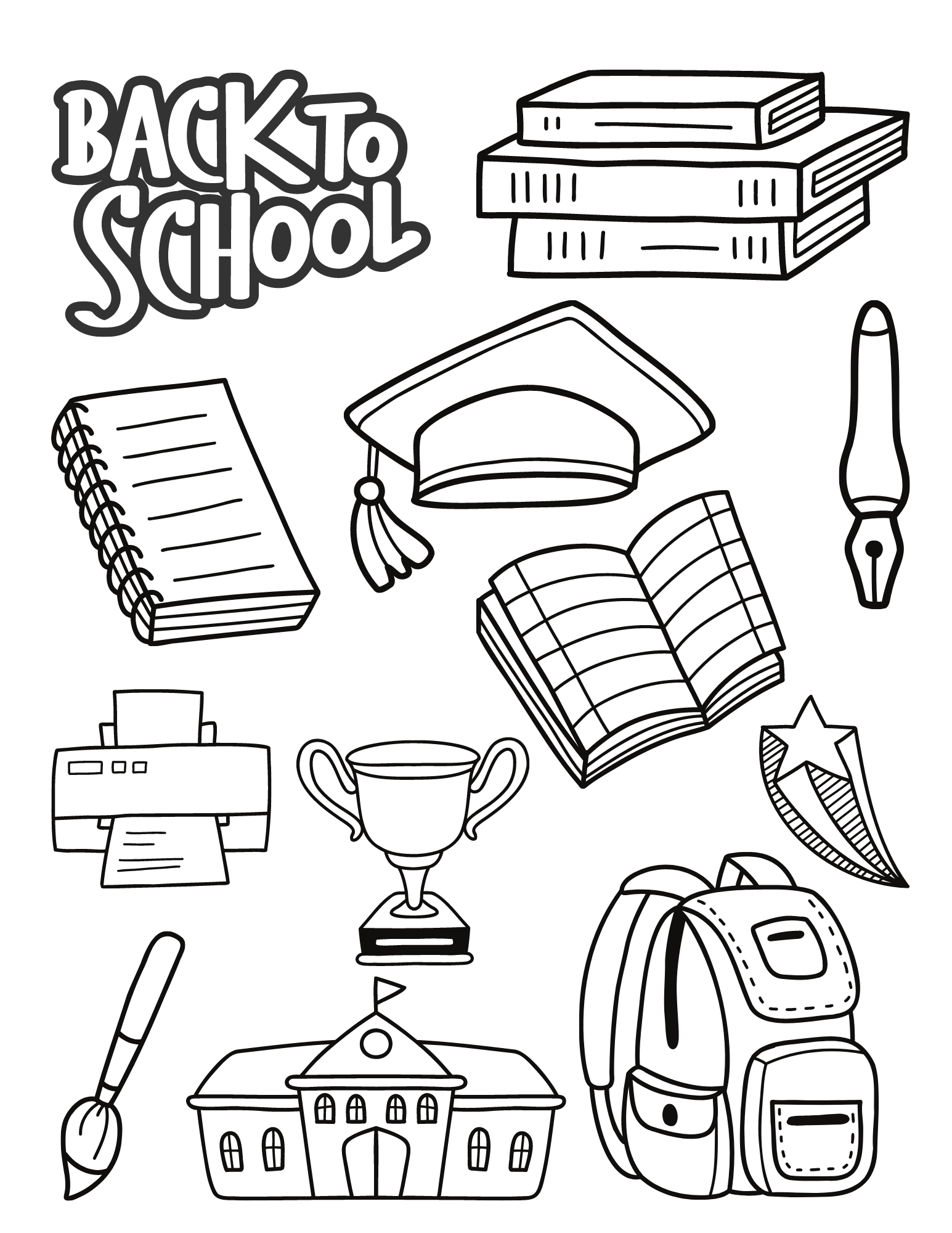 Fun and free printable back to school coloring pages