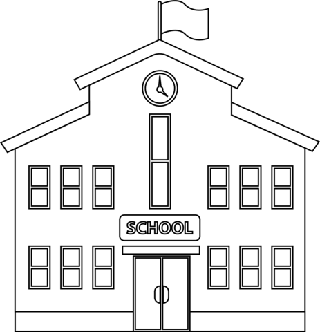 School building coloring page free printable coloring pages