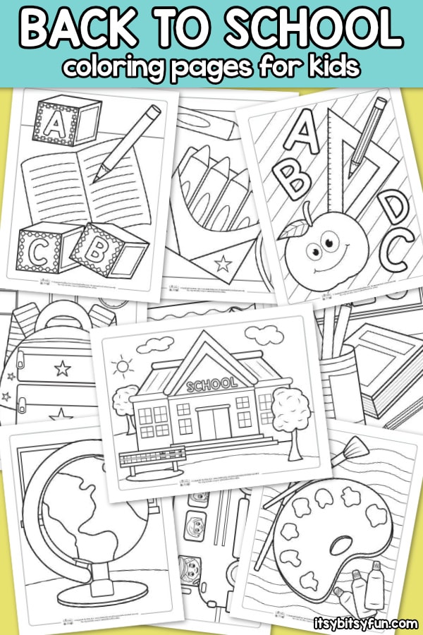 Back to school coloring pages for kids