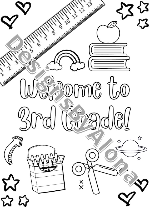 Wele to rd grade printable coloring sheet first day of school worksheet desk work elementary