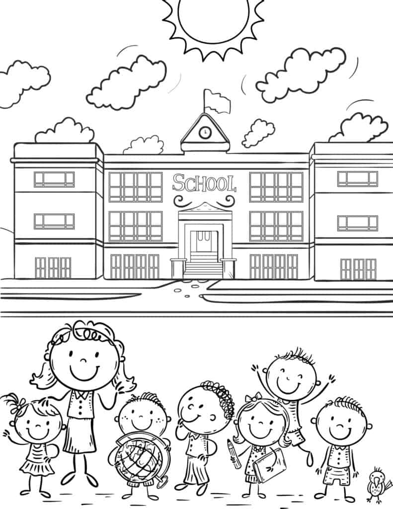 Free back to school coloring pages for kids