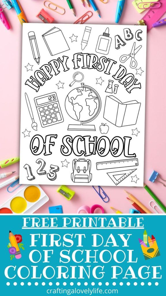 Free printable first day of school coloring page school coloring pages free printable coloring pages coloring pages