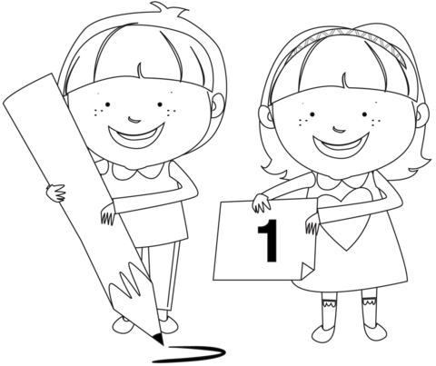 Children preparing for school coloring page free printable coloring pages