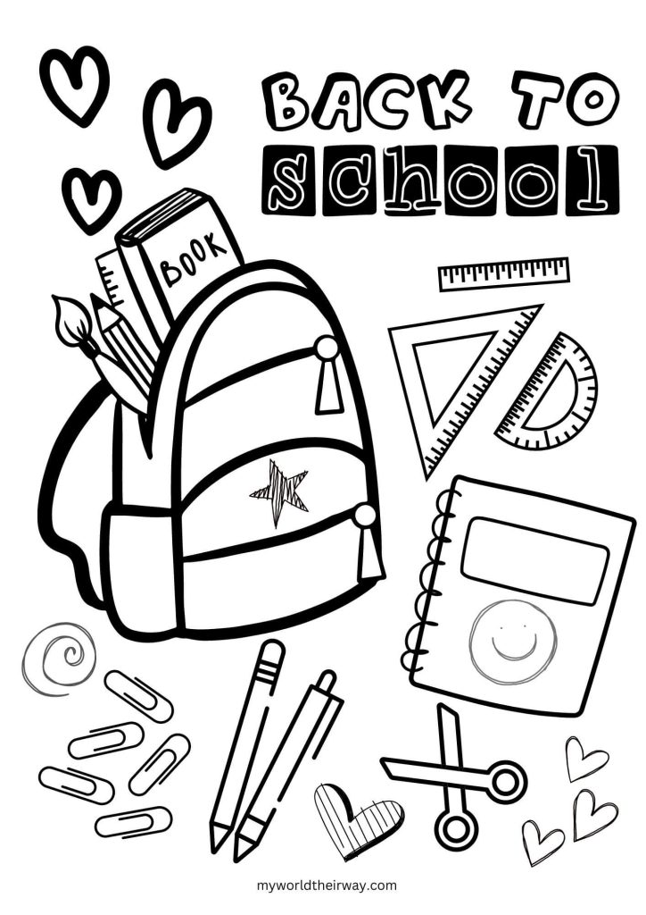 Free back to school coloring pages