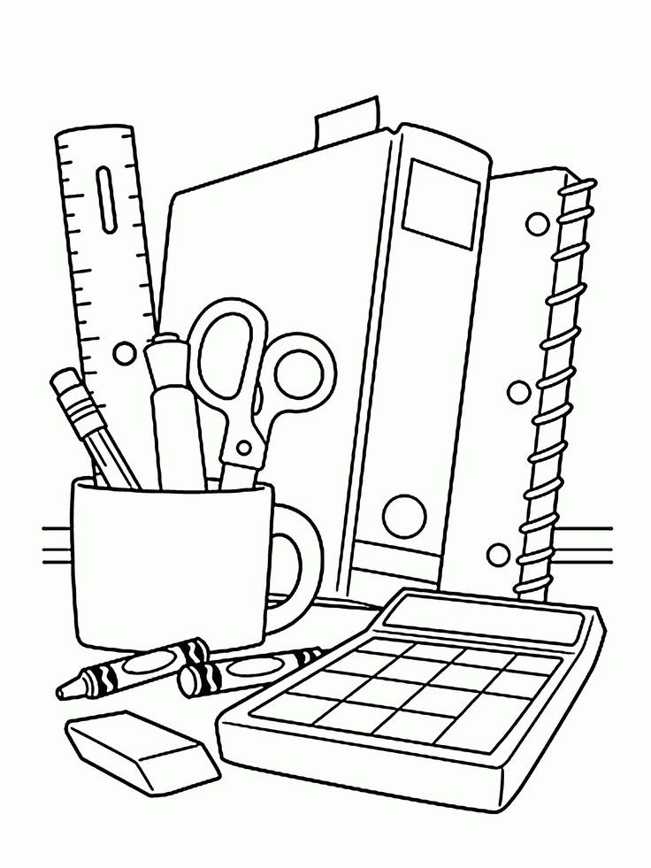 School supplies coloring page for children back to school coloring pages printables free