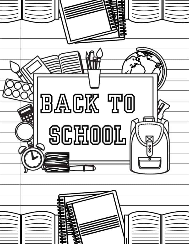 Free back to school coloring pages for kids