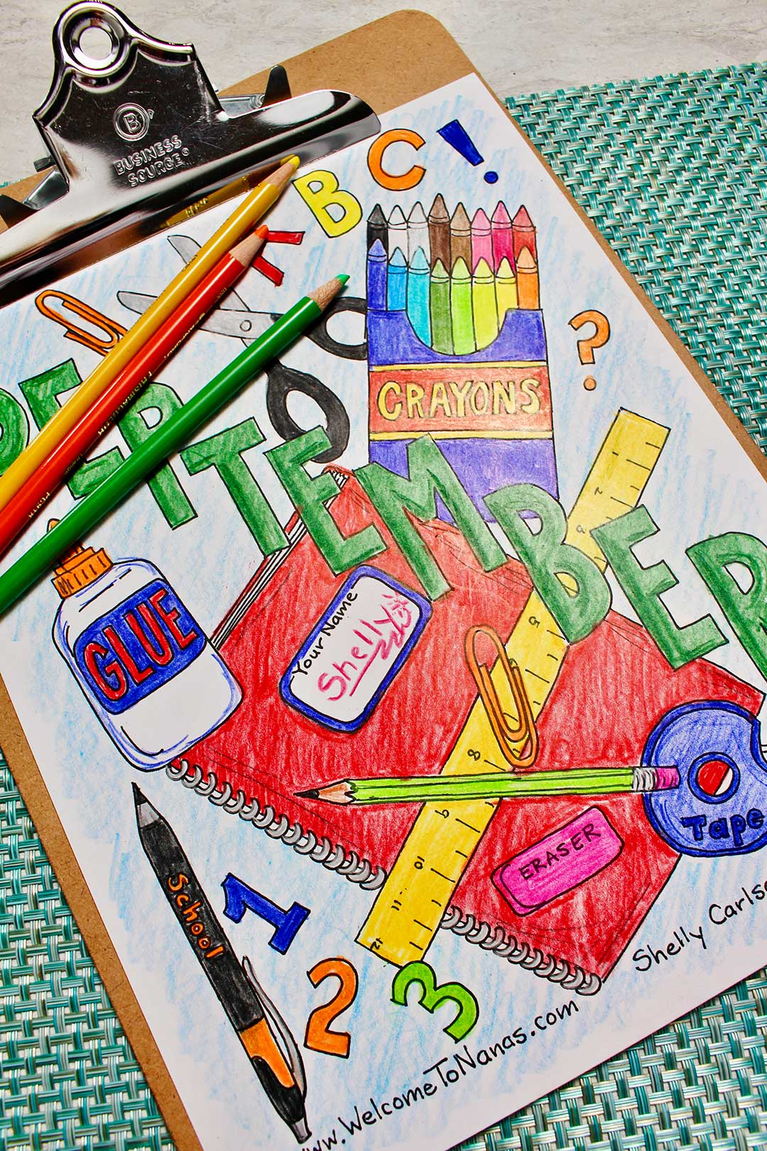 Back to school september coloring page