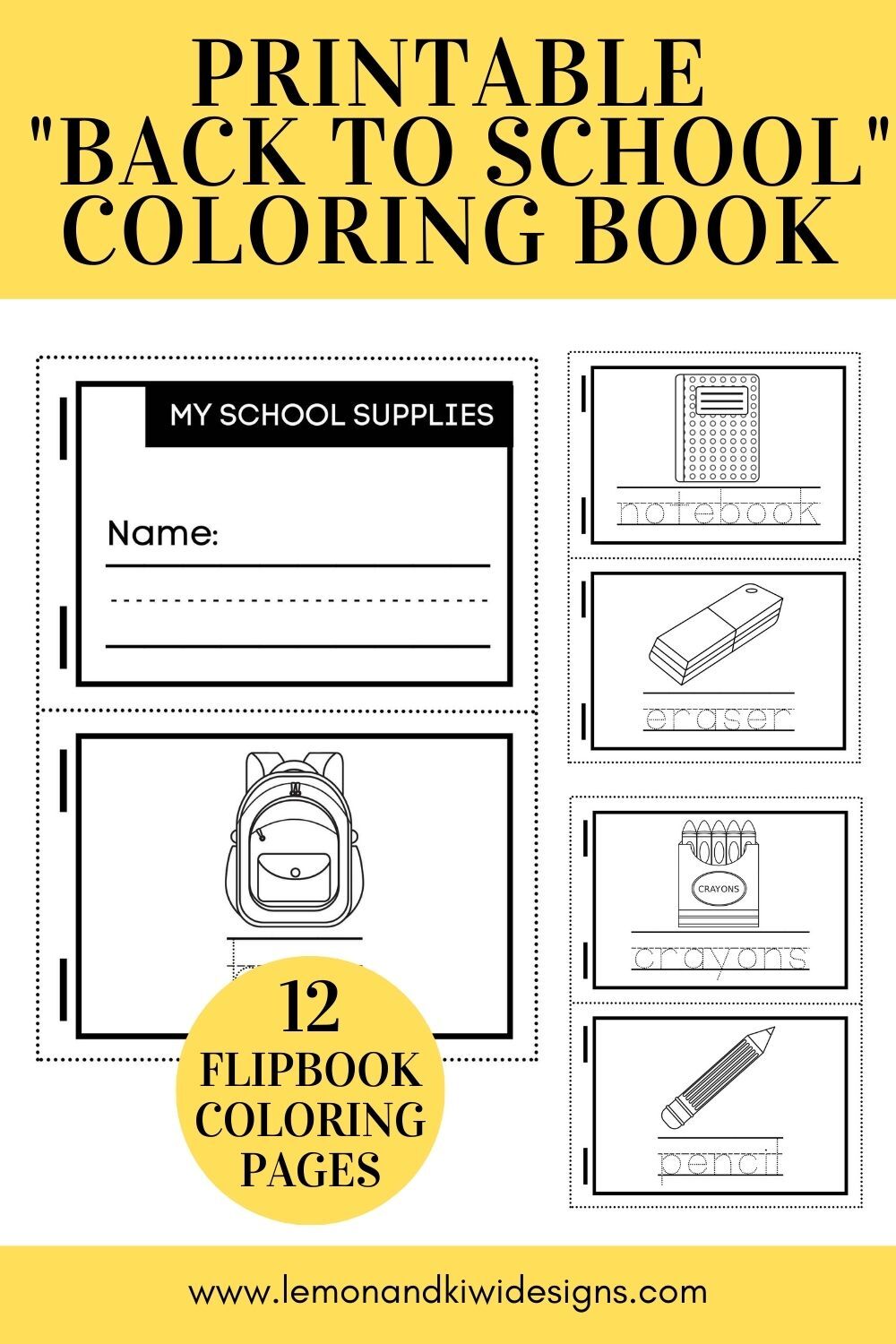 Printable back to school coloring pages