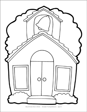 Schoolhouse reproducible pattern printable clip art and images